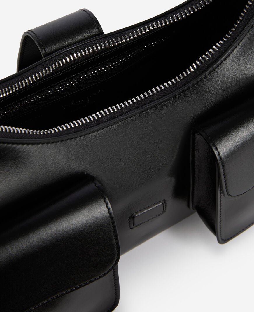 The Kooples MUJER BLACK bolso amelia con cadena en piel lisa negra