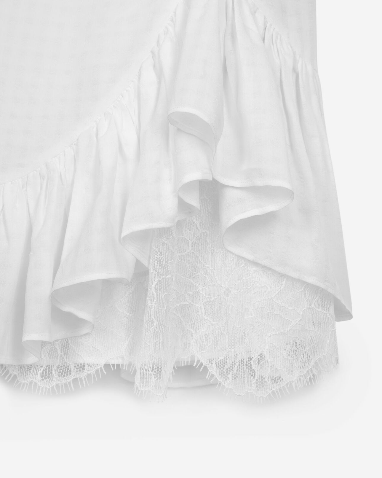 The Kooples FEMME ECRU robe courte détail dentelle écrue