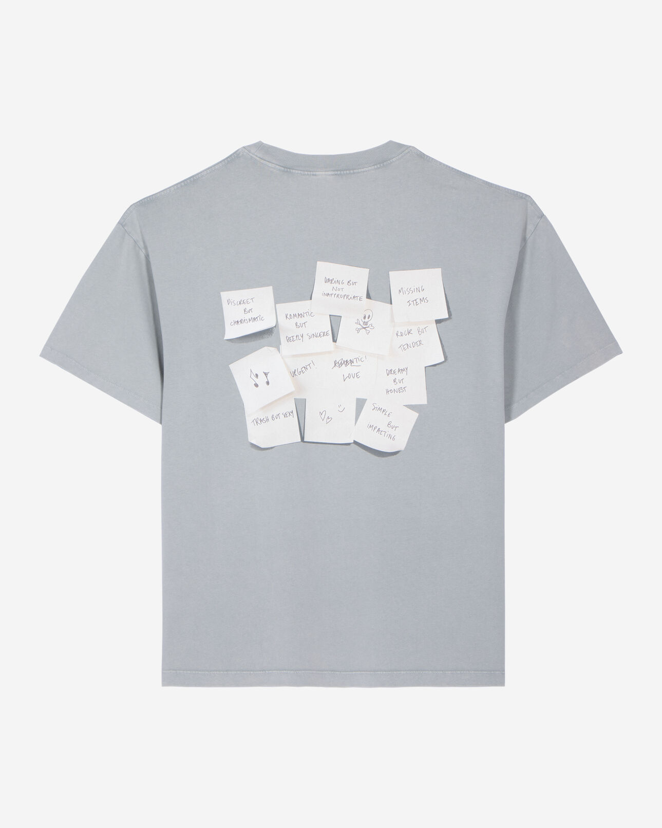 The Kooples MEN BLUE GREY t-shirt with blue screen print