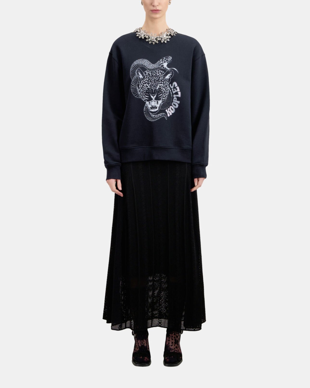 The Kooples FEMME BLACK sweatshirt avec sérigraphie noir