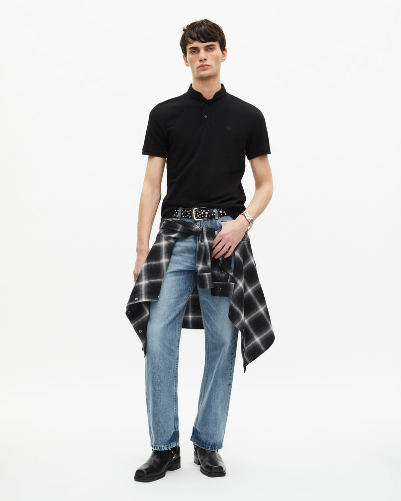 The Kooples MEN BLACK black cotton polo t-shirt
