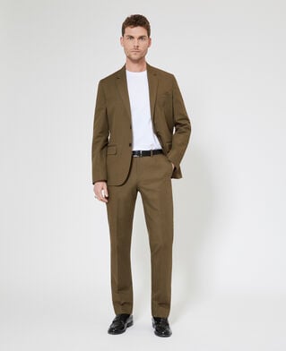 The Kooples MEN KAKI straight khaki suit pants