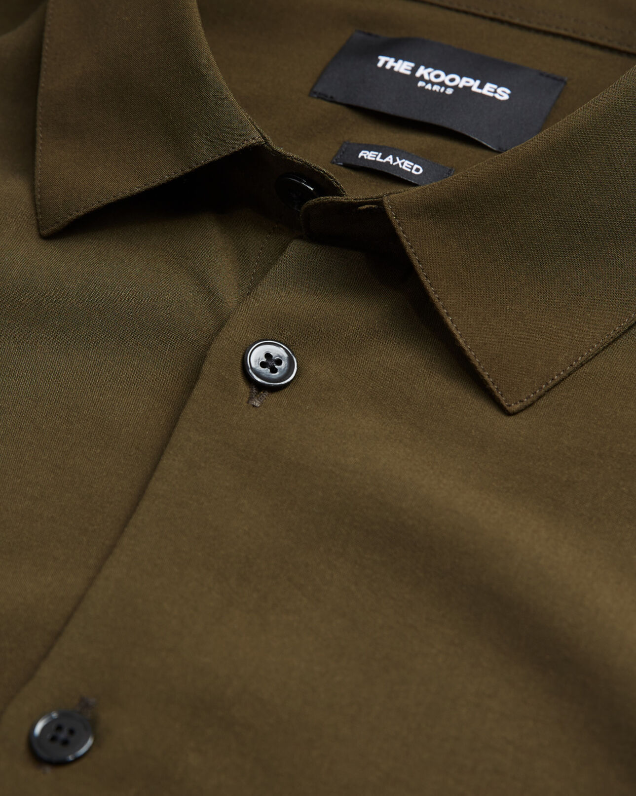The Kooples H KAKI flowing khaki classic collar shirt