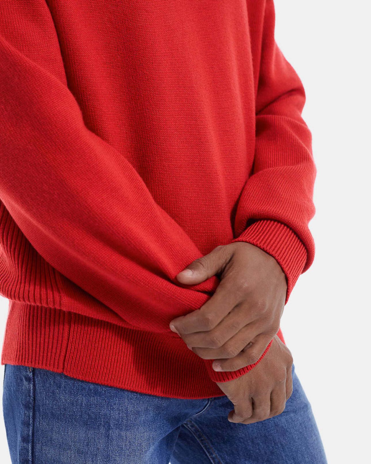 The Kooples HOMBRE RED jersey rojo de lana cuello redondo clásico
