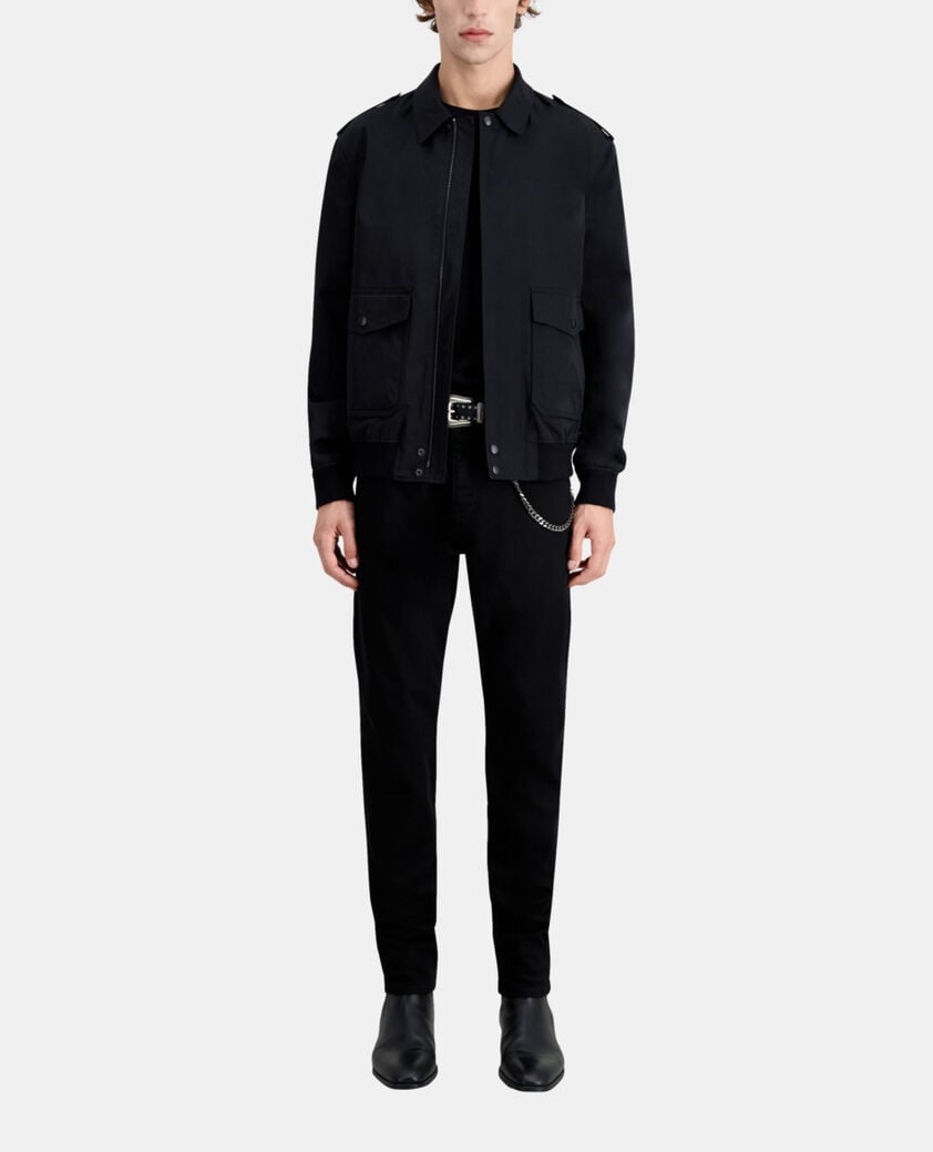 The Kooples HOMME BLACK blouson noir en coton