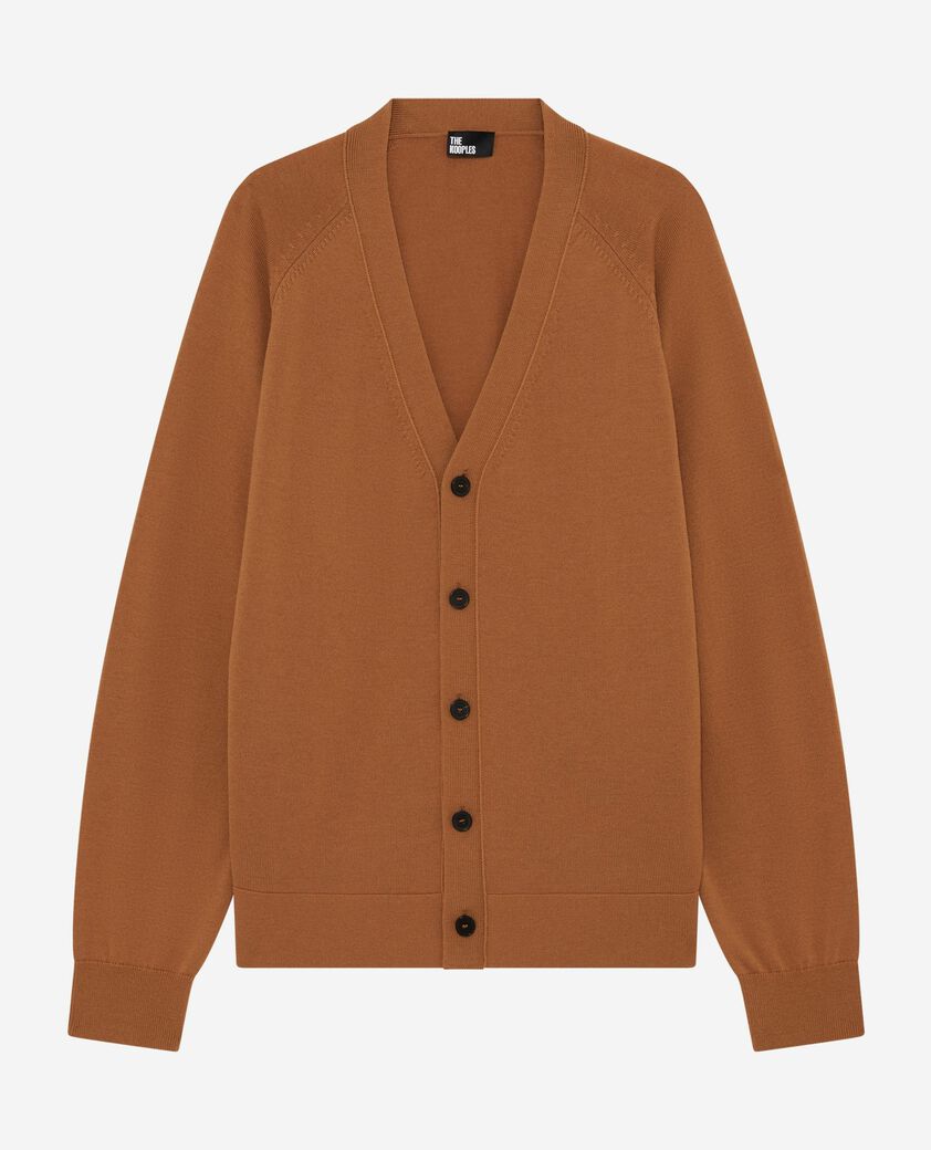 The Kooples MEN CAMEL camel wool cardigan