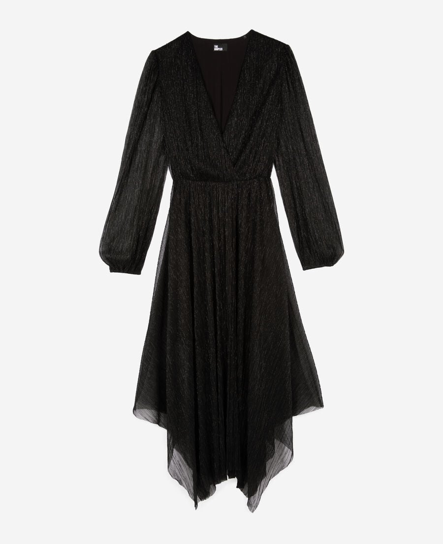 The Kooples FEMME BLACK robe longue plissée noire