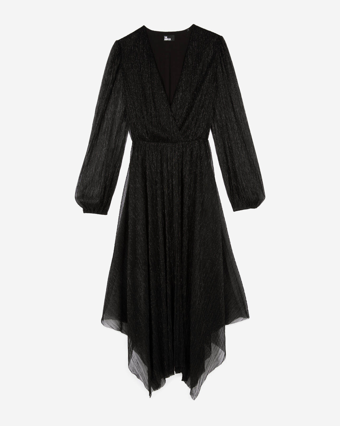 The Kooples DAMEN BLACK langes plissiertes kleid schwarz