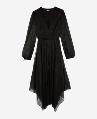 The Kooples FEMME BLACK robe longue plissée noire
