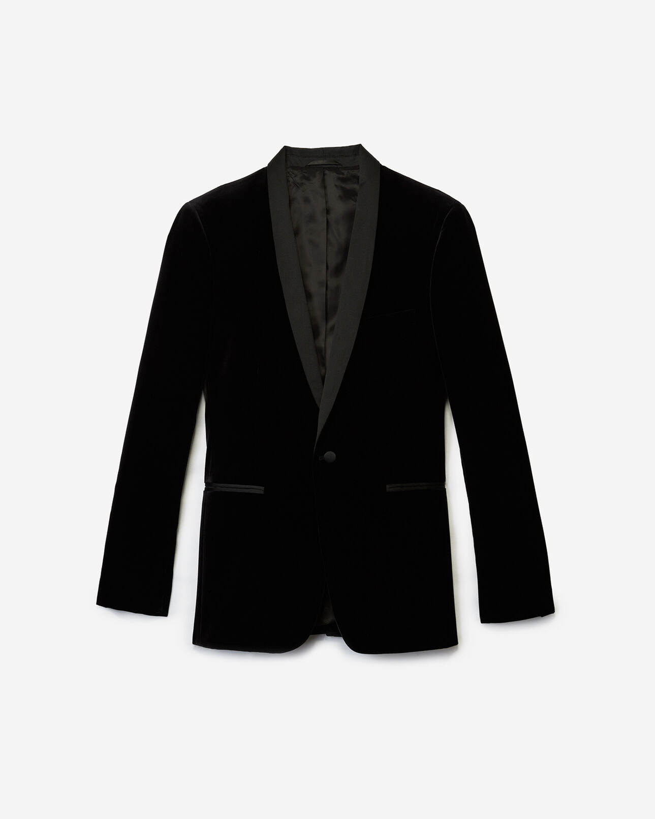 The Kooples MEN BLACK black velvet suit jacket