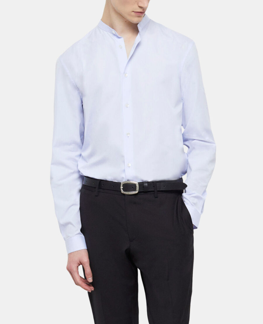 blue officer collar shirt
