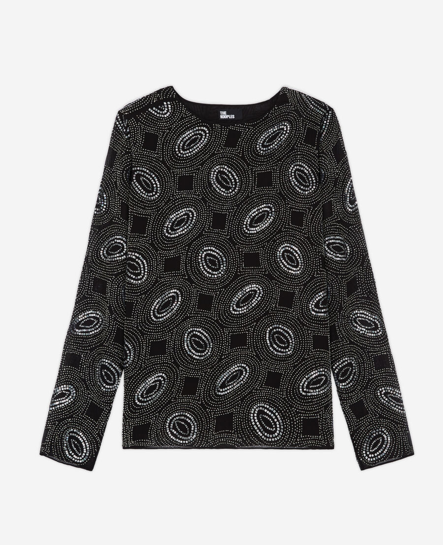 black top with rhinestones
