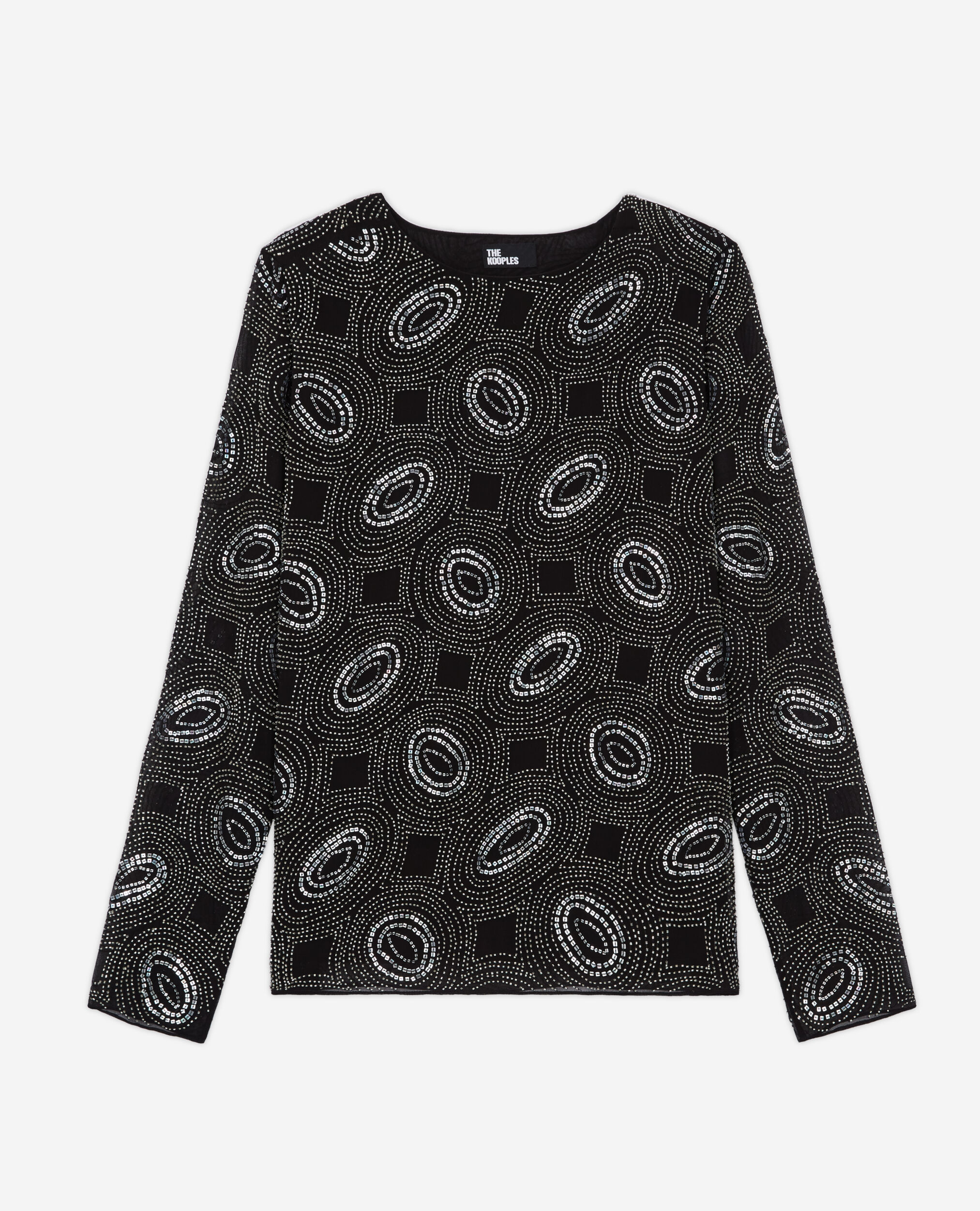 Black top with rhinestones, BLACK, hi-res image number null