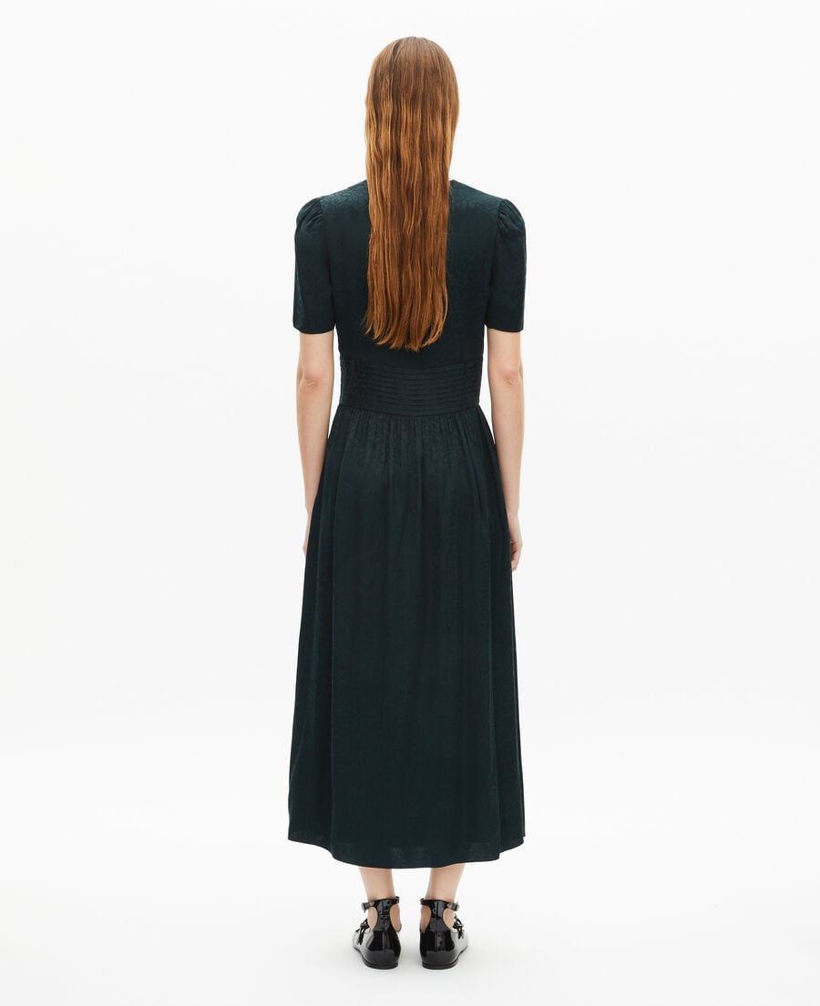 The Kooples WOMEN FOREST dark green leopard jacquard maxi dress