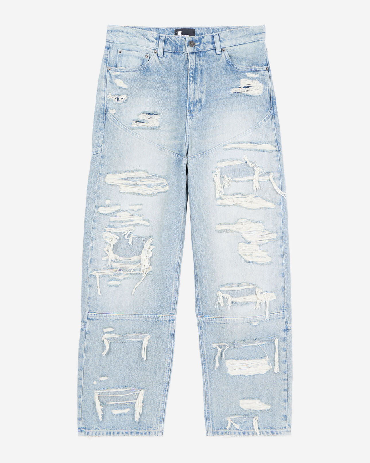 The Kooples DAMEN USED RAPIECE hellblaue boyfriend-jeans