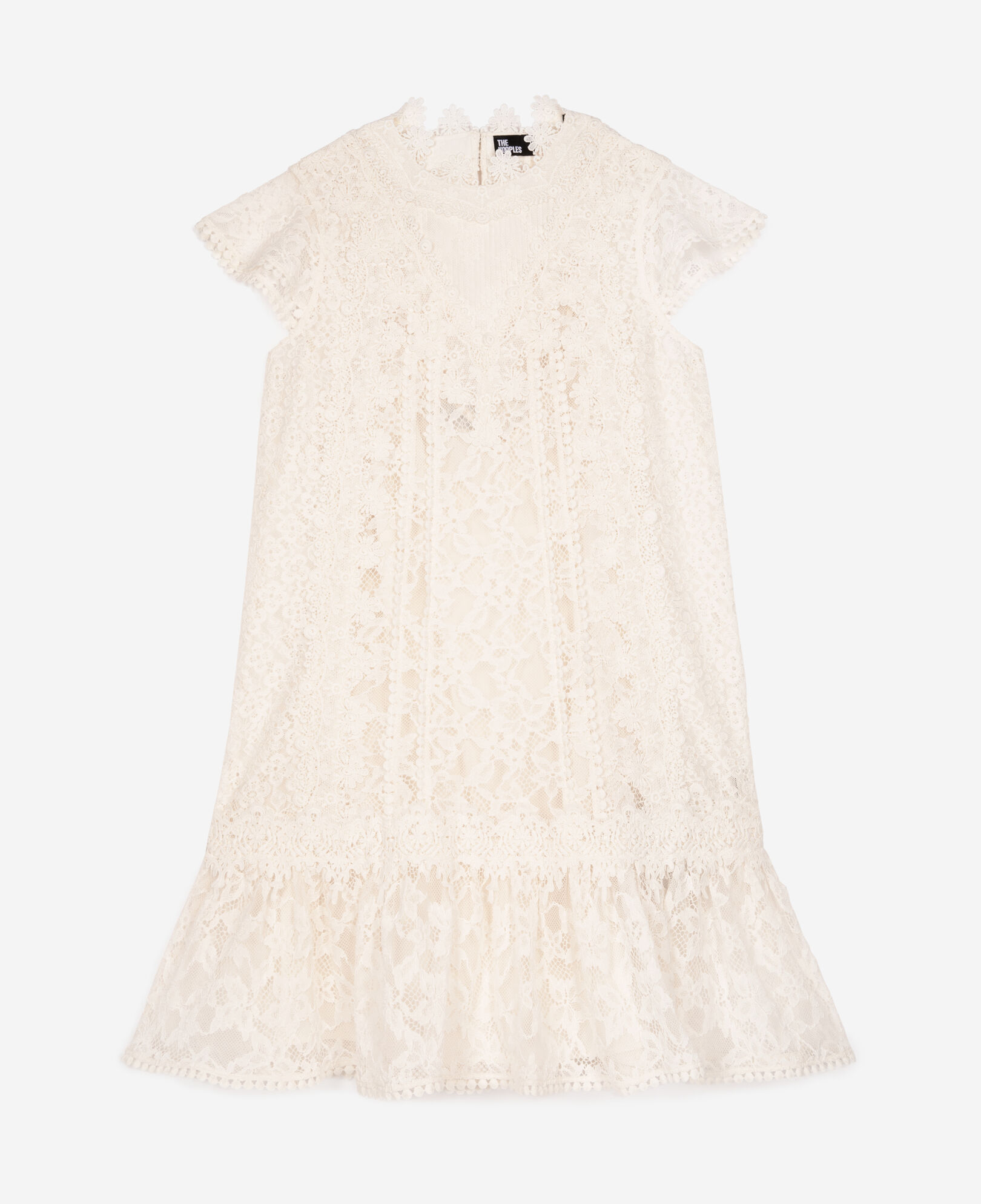 The Kooples WOMEN ECRU short ecru lace dress