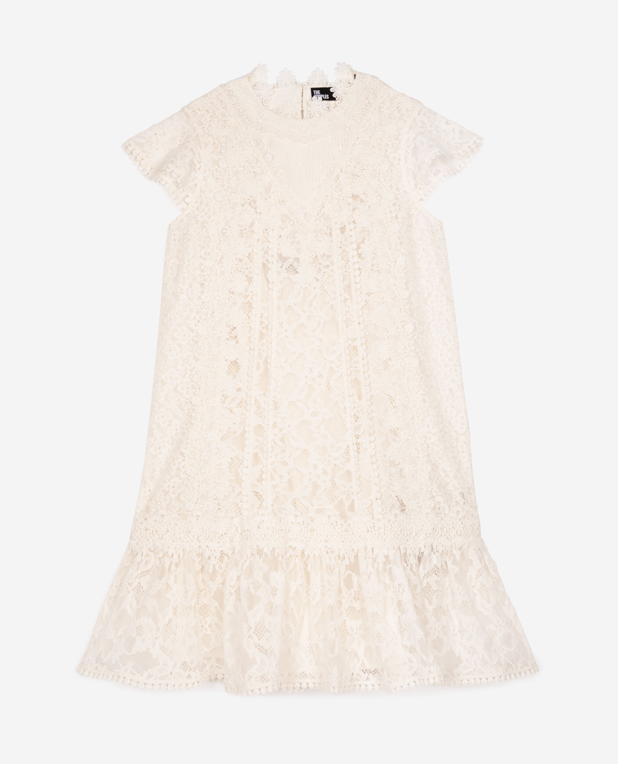 Short ecru lace dress, ECRU, hi-res image number null