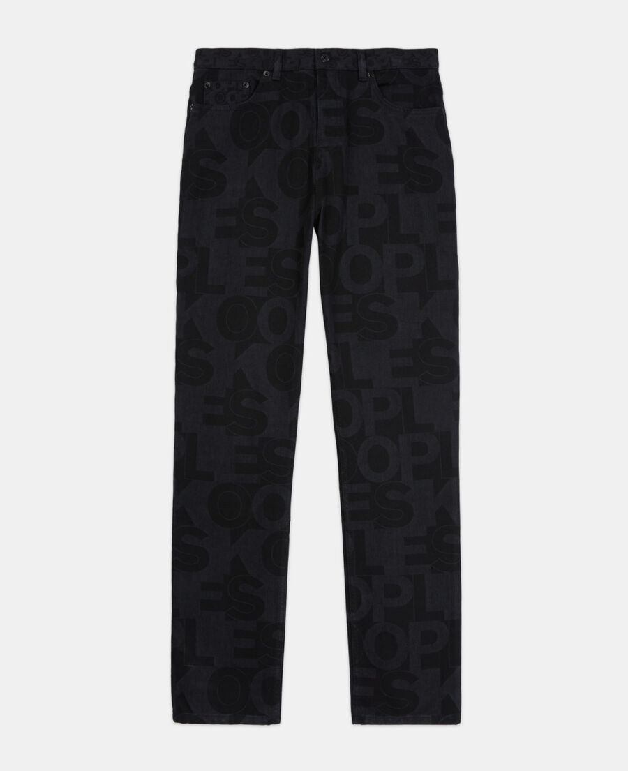 The Kooples H BLACK WASHED straight-cut jeans with the kooples logo