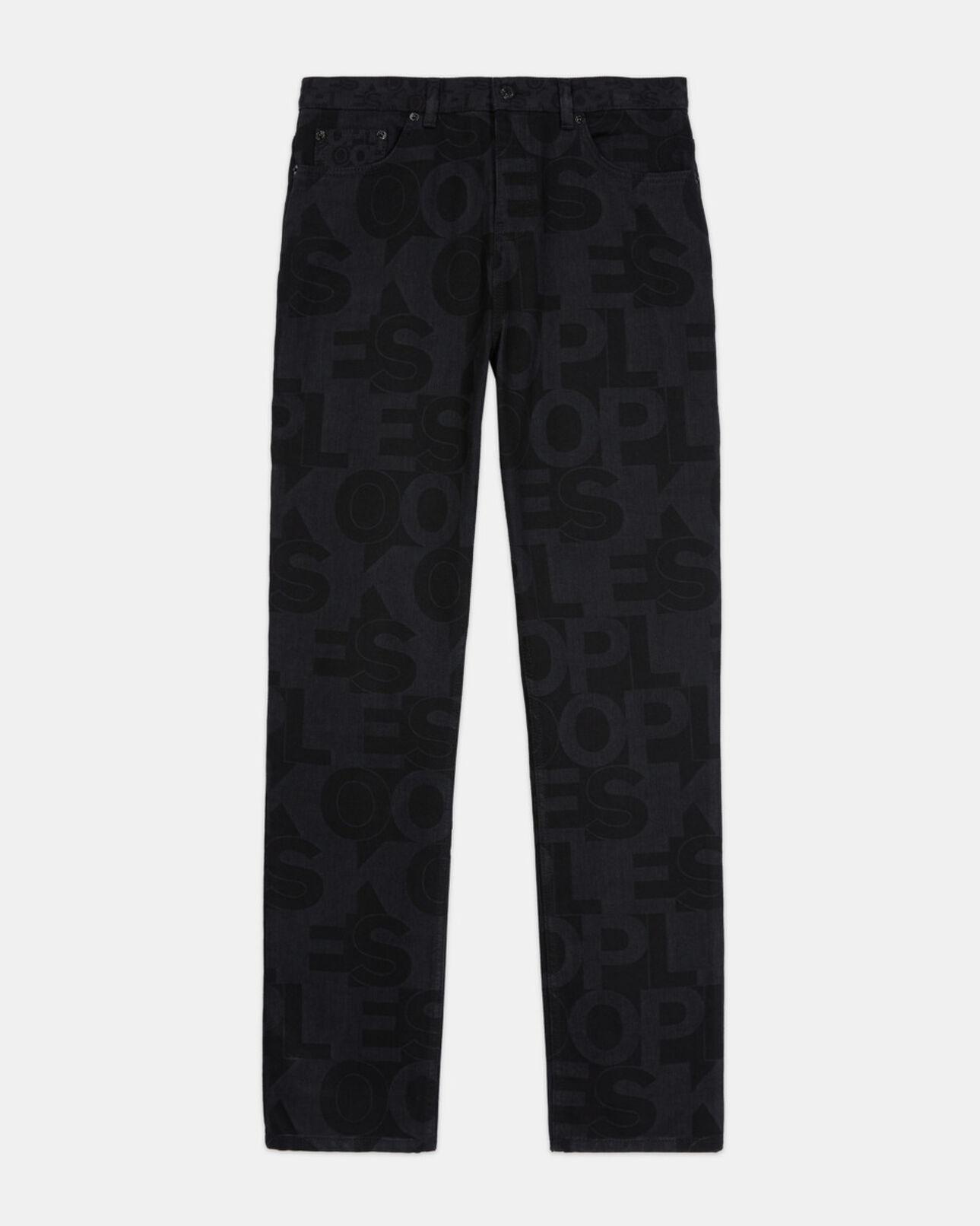 The Kooples HOMBRE BLACK WASHED vaqueros rectos logotipo the kooples