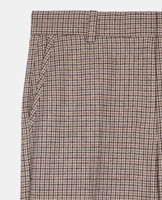 The Kooples DAMEN BEIGE-BROWN gerade, beige anzughose mit hahnentrittmuster