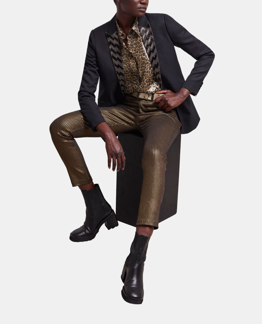 The Kooples FEMME BLACK veste à détails perles noire