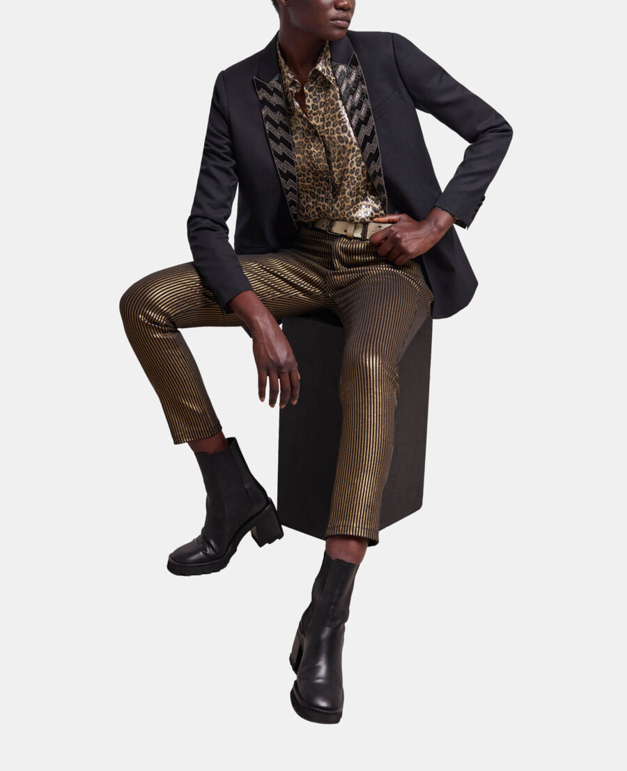 The Kooples FEMME BLACK veste à détails perles noire