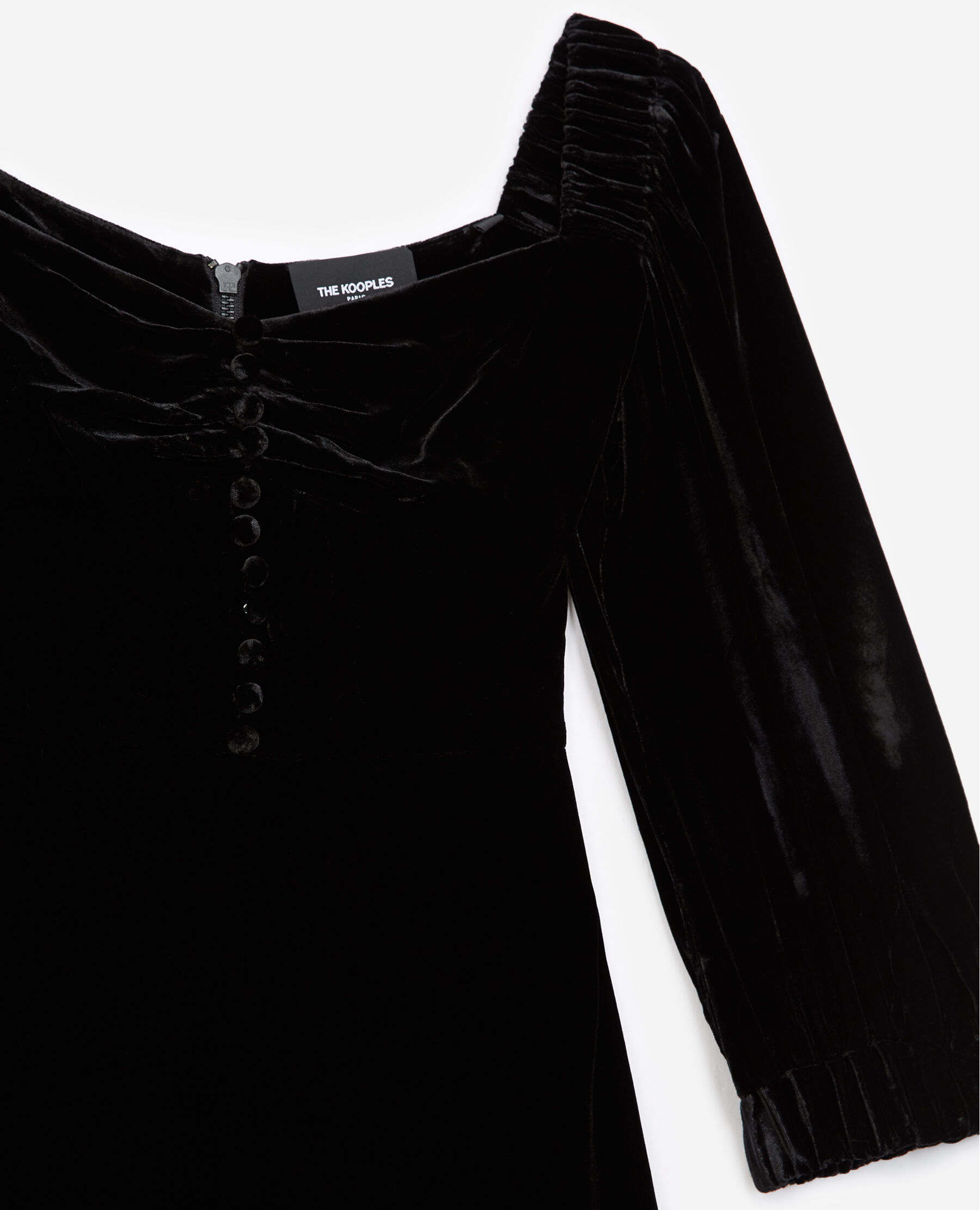 Black bustier dress in velvet
