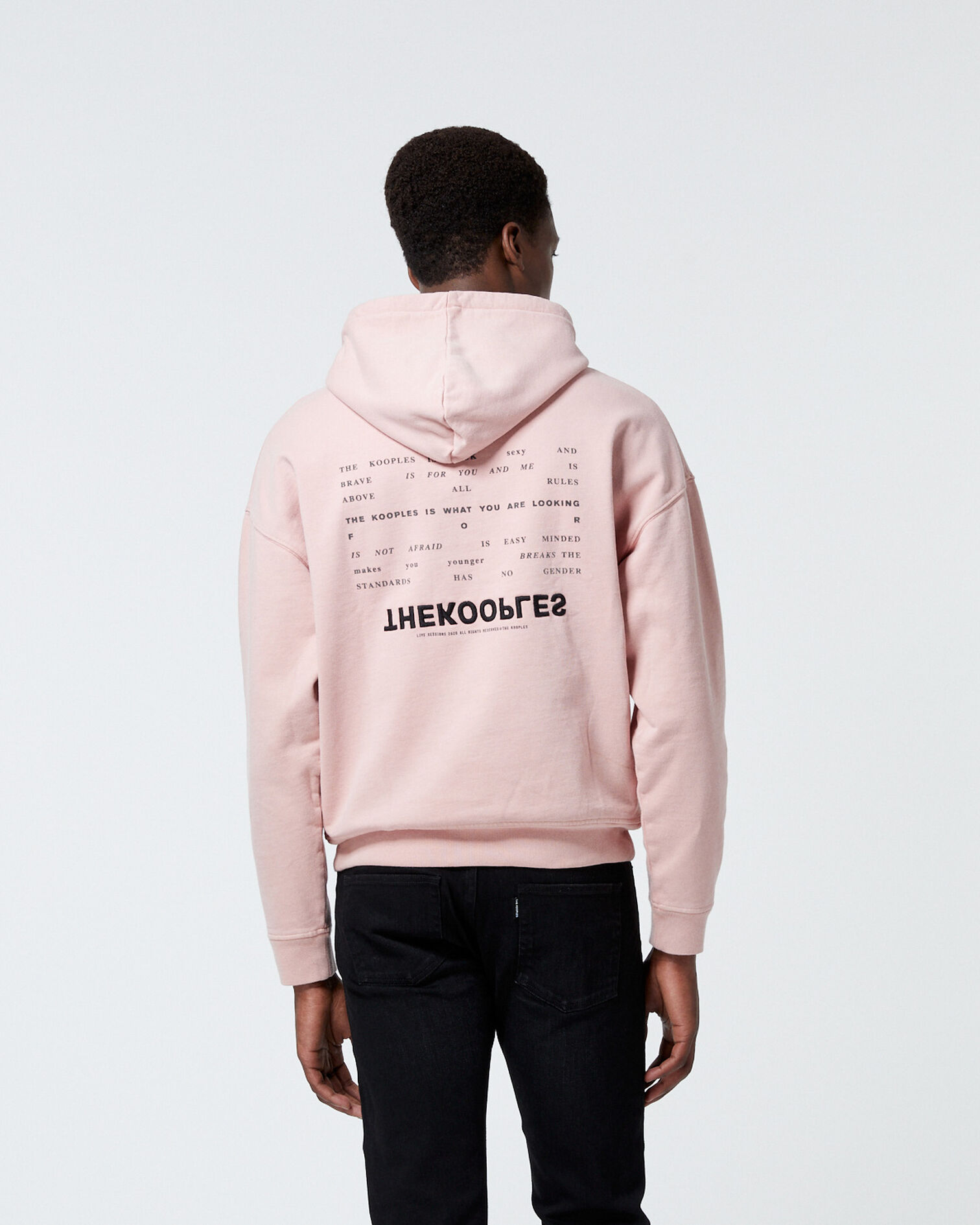 Sweat à capuche rose brodé The Kooples, LIGHT PINK, hi-res image number null