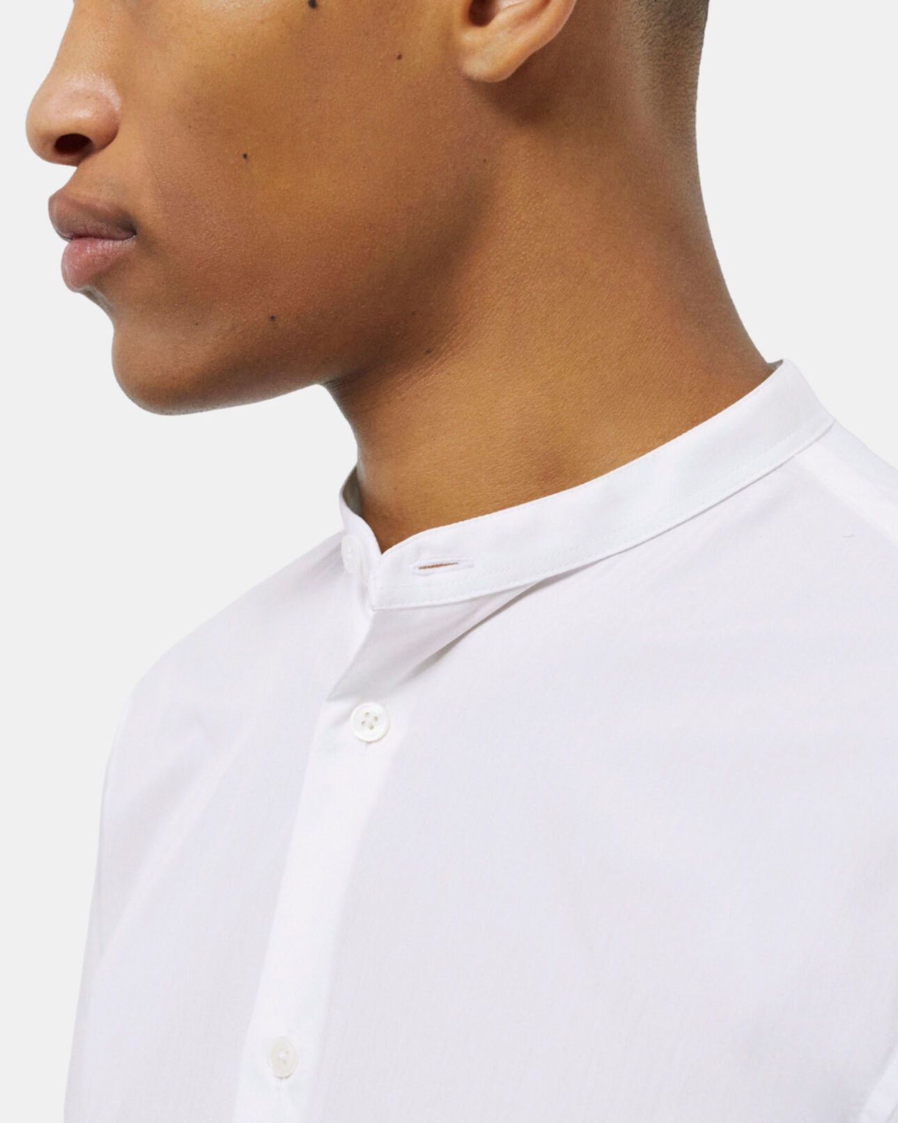The Kooples HOMME WHITE chemise col officier blanche