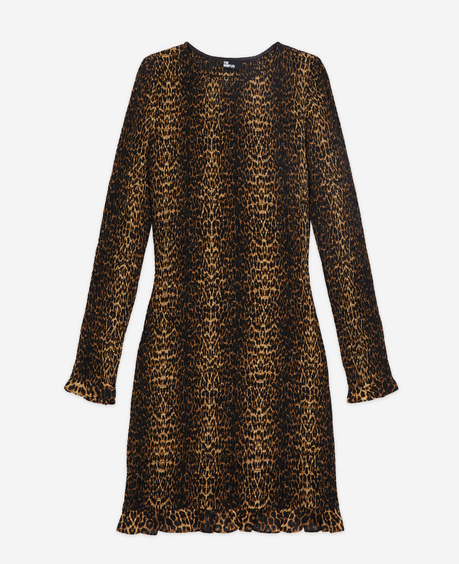 kurzes kleid mit leopardenmotiv
