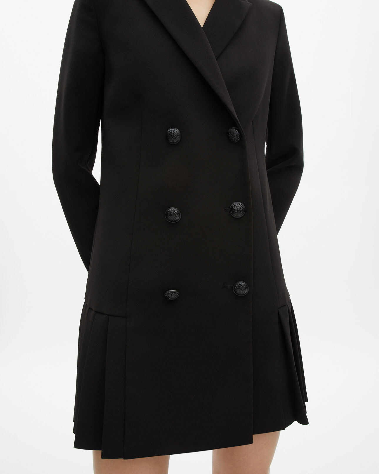 The Kooples FEMME BLACK robe tailleur courte noire