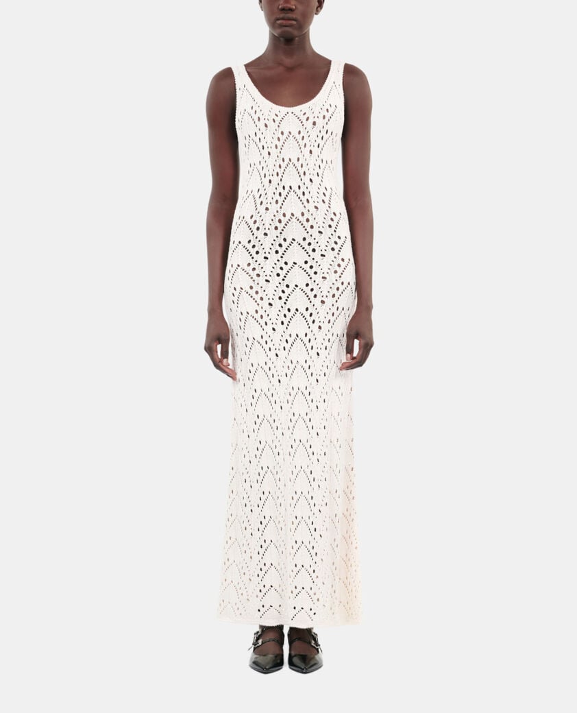 The Kooples F ECRU long ecru knit dress