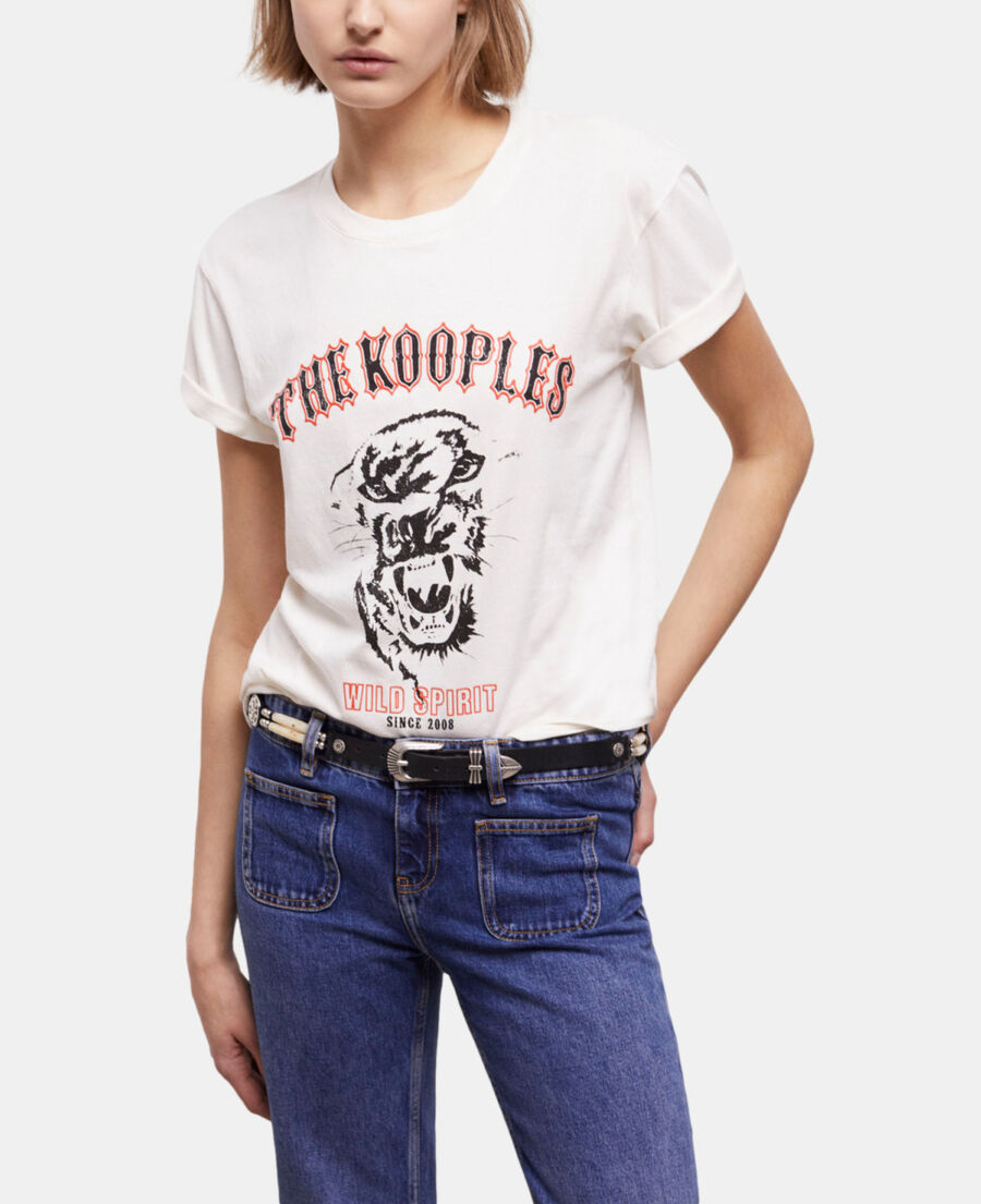 The Kooples FEMME ECRU ceinture fine en cuir blanche
