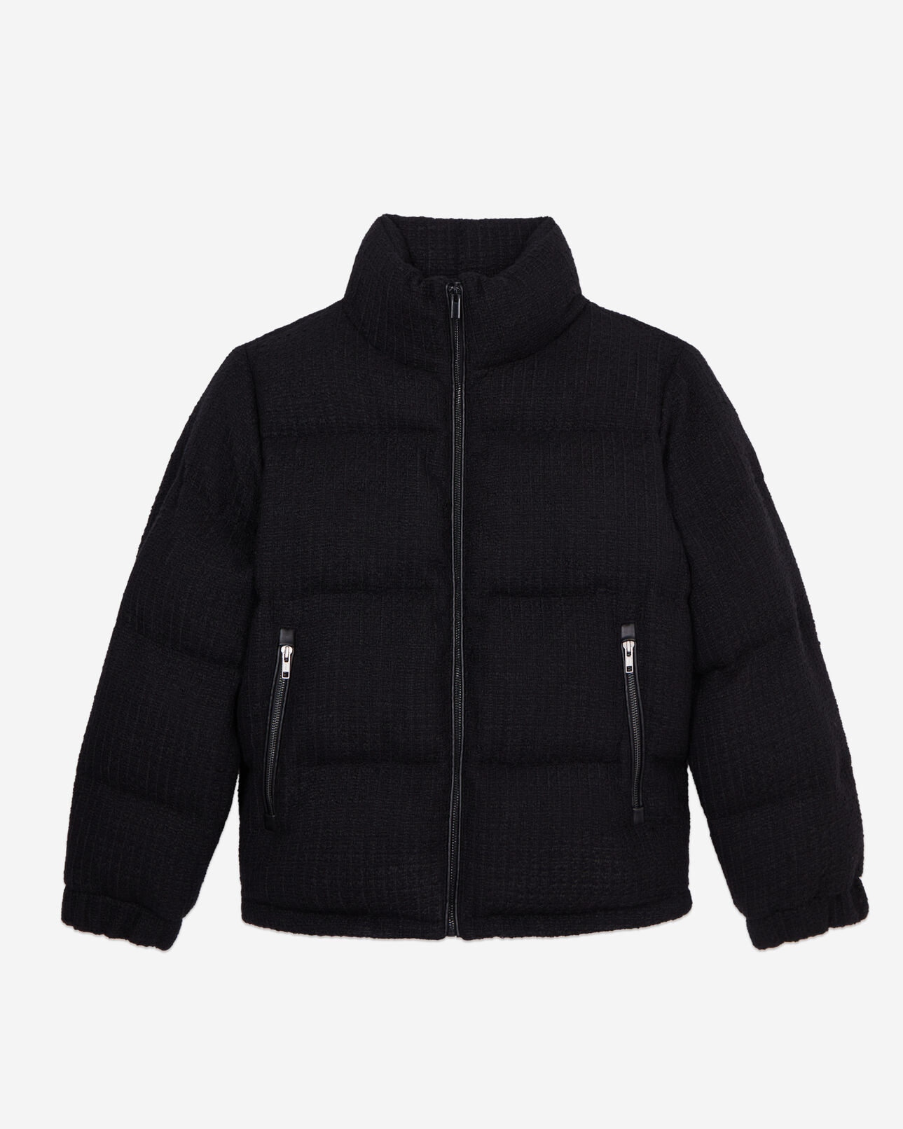 The Kooples FEMME BLACK doudoune noire en tweed
