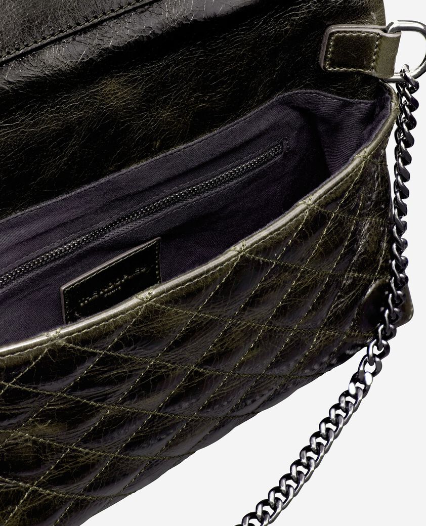 The Kooples WOMEN OLIVE_01 heritage small green leather pouch