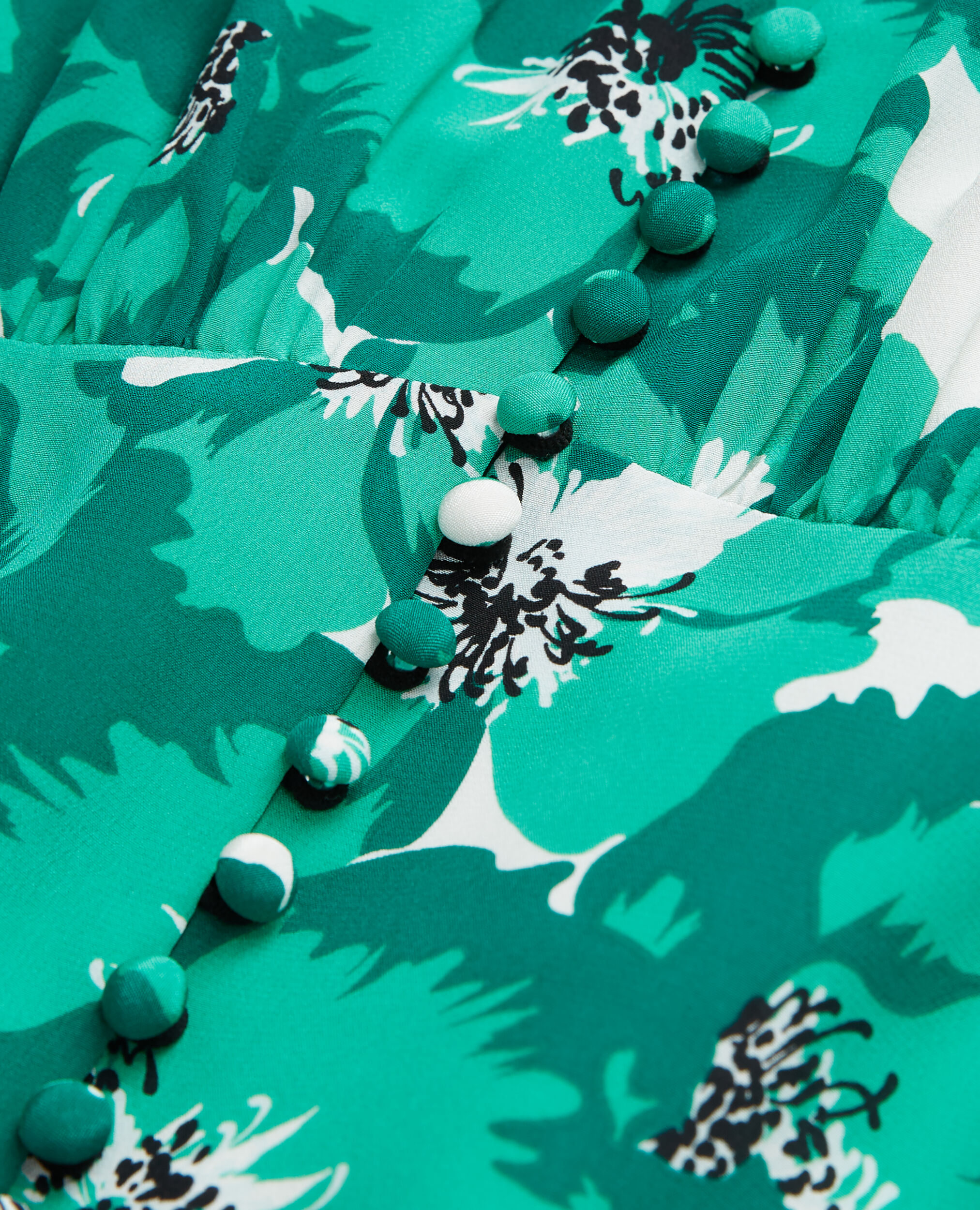 Robe longue imprimée avec boutonnage, GREEN, hi-res image number null