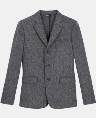 The Kooples H GREY gray patterned wool jacket
