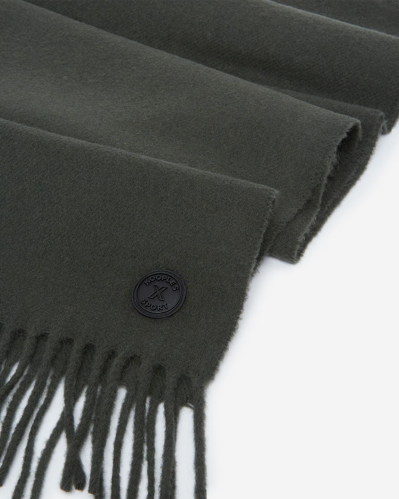 The Kooples HOMME KAKI écharpe laine cachemire kaki franges