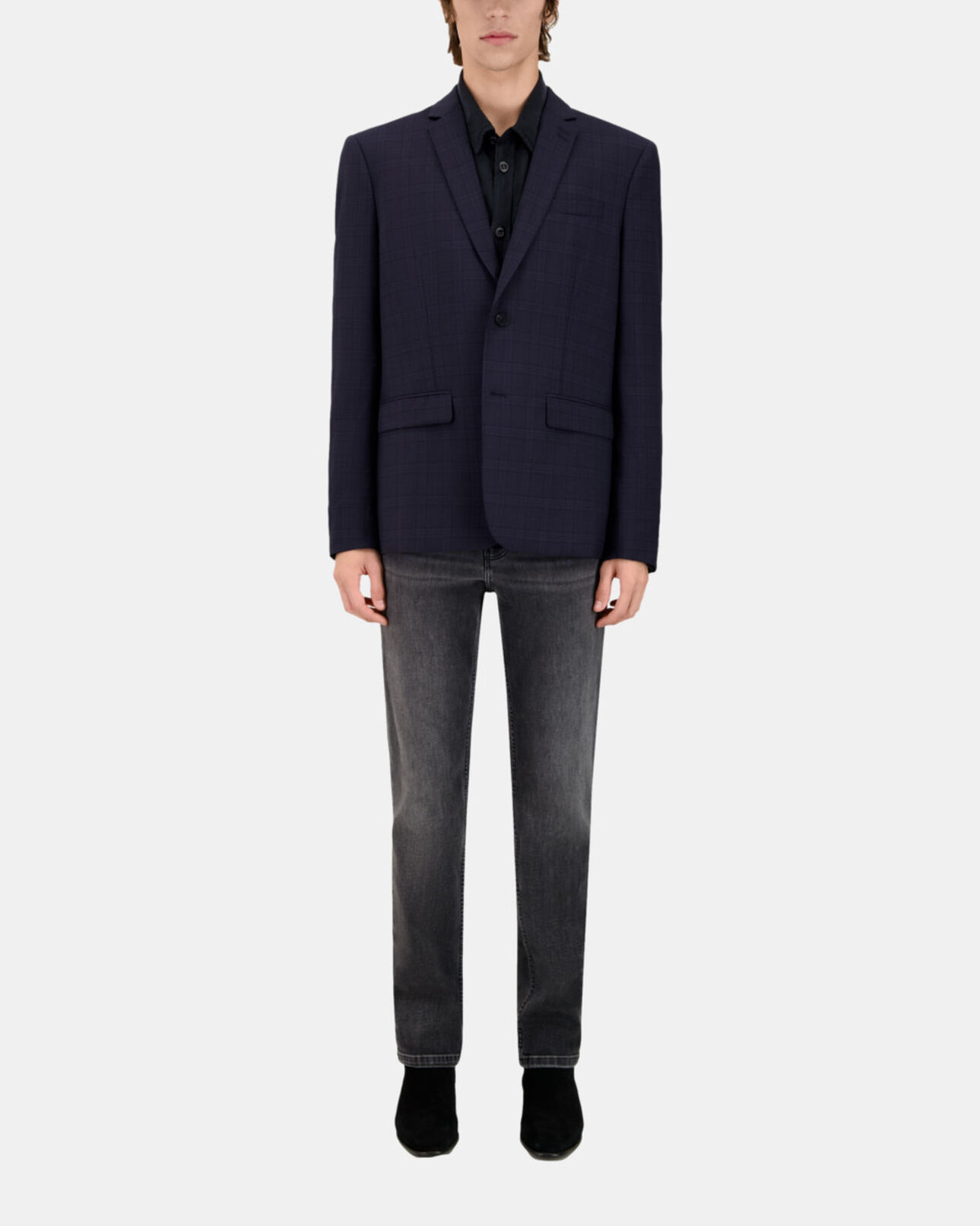 The Kooples HOMME NAVY veste de costume prince de galles en laine