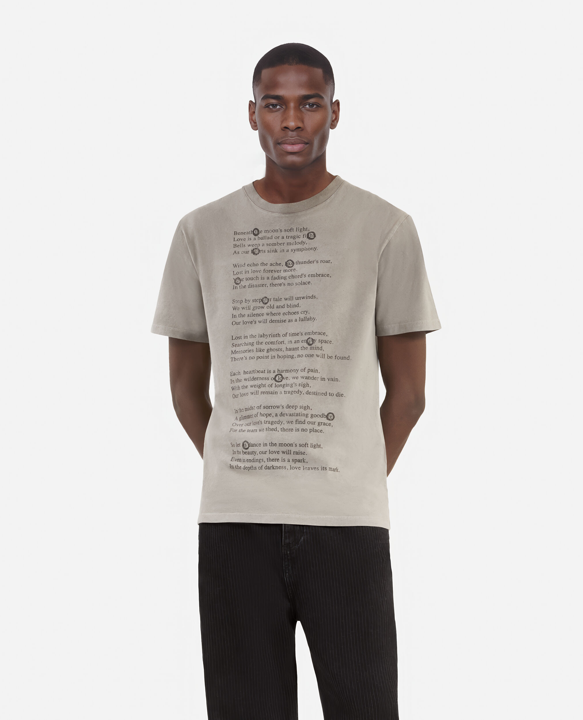 T-shirt à sérigraphie gris, GREY MELANGE, hi-res image number null