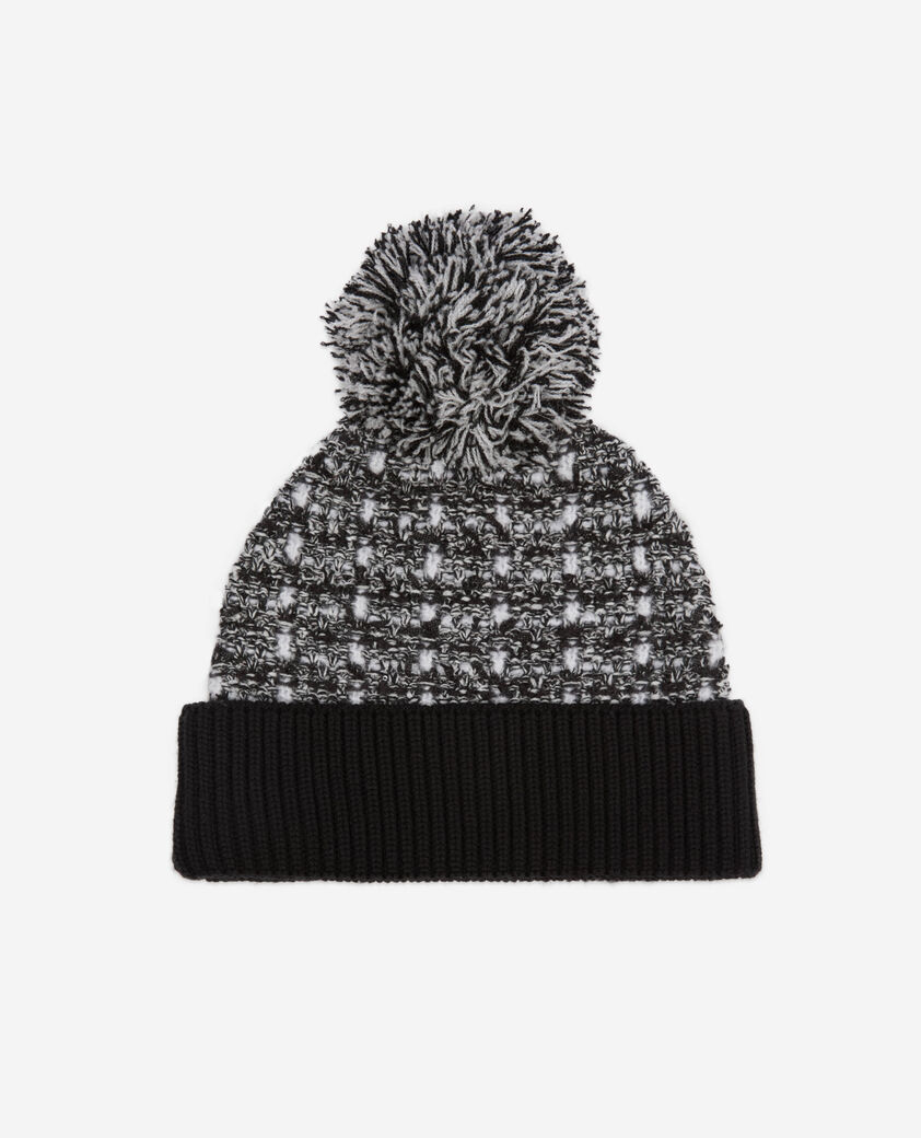 The Kooples WOMEN BLACK / WHITE black and white tweed sequined beanie