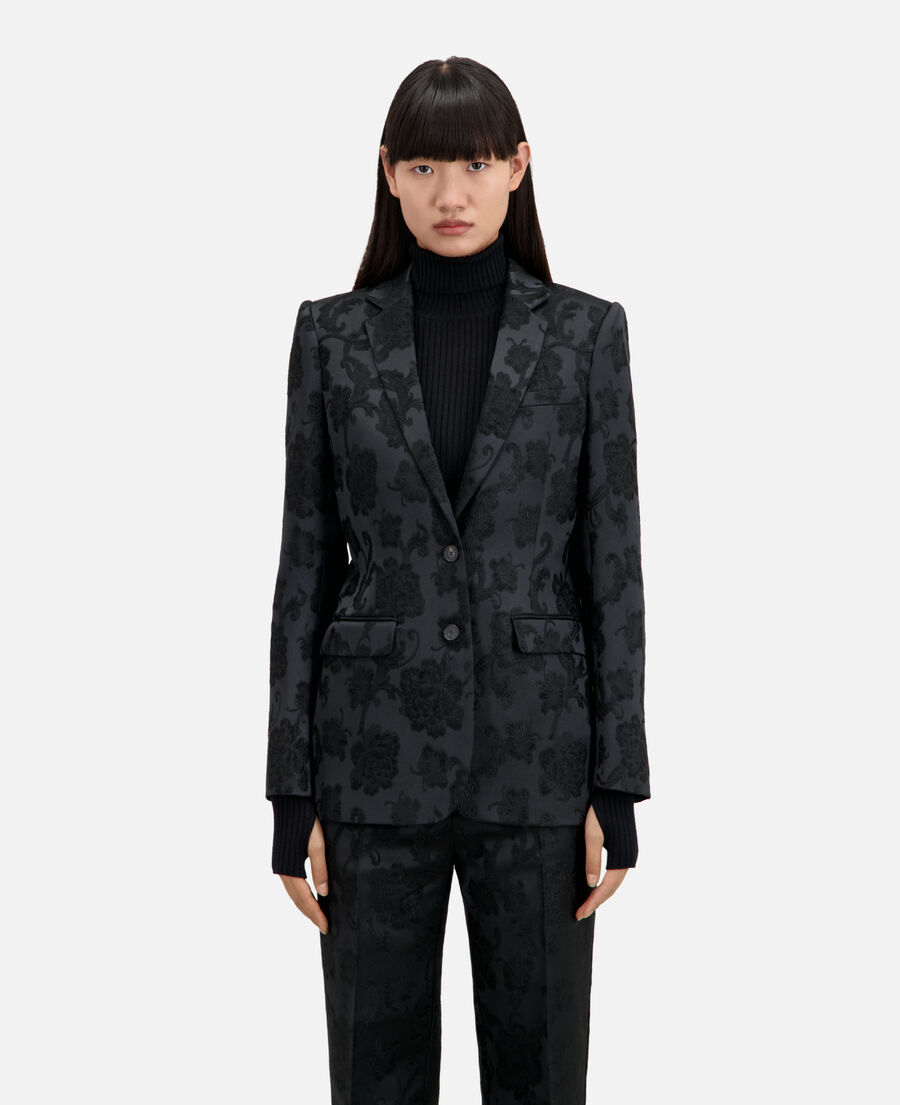 black floral suit jacket