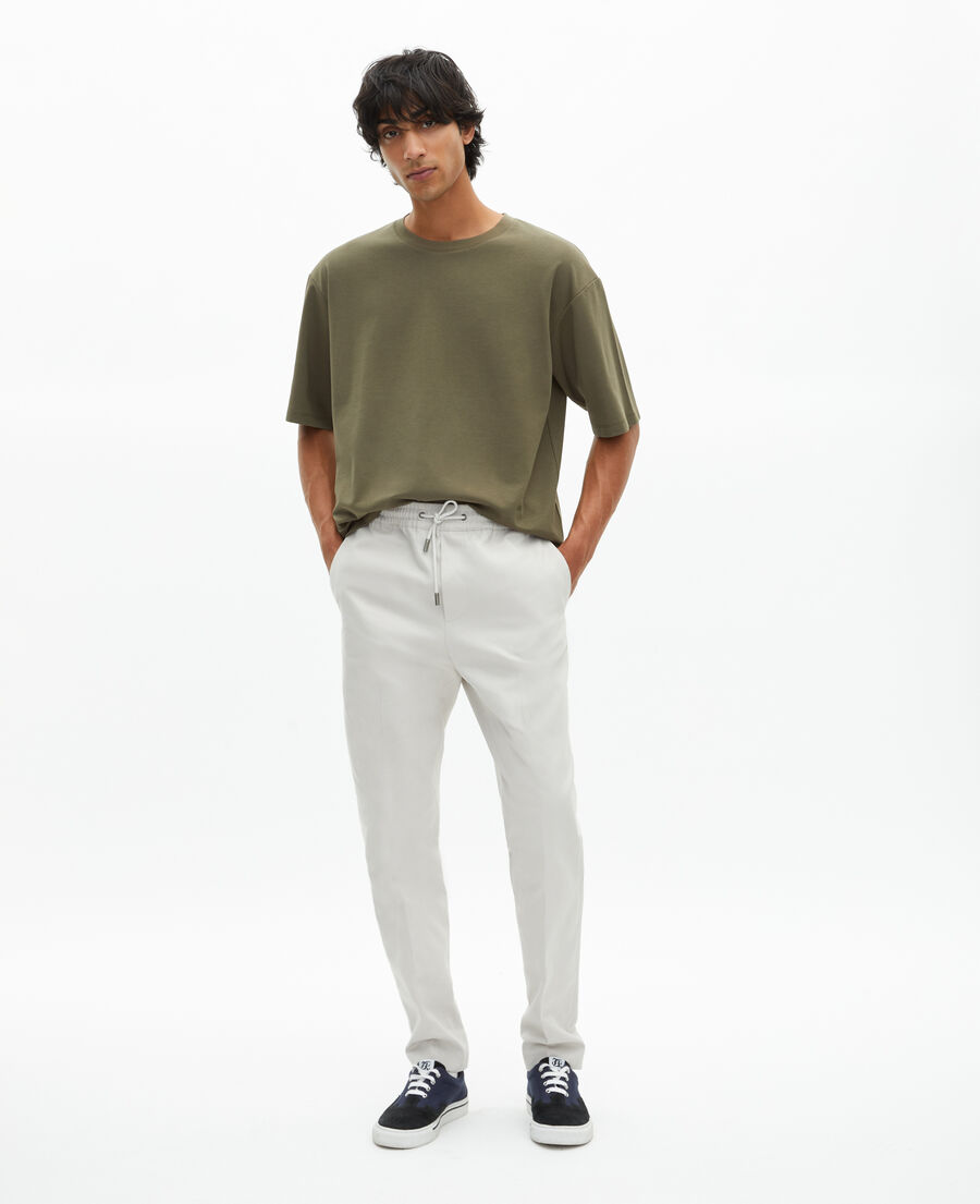 The Kooples HERREN KAKI lockeres, schlichtes unisex-t-shirt in khaki