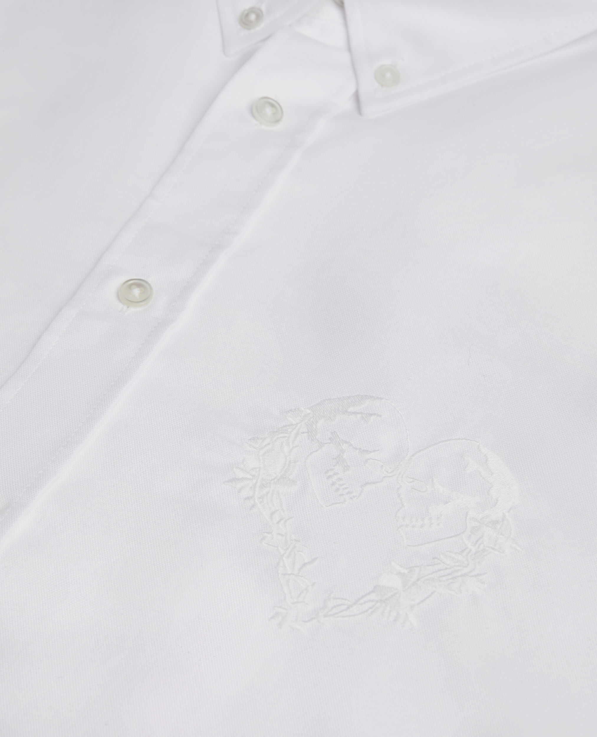 White Oxford shirt with embroidery, WHITE, hi-res image number null