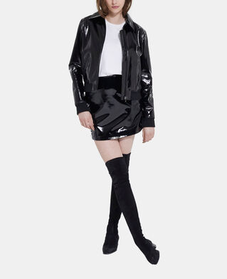 The Kooples F BLACK short black vinyl skirt