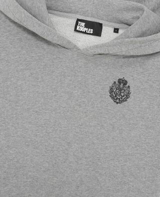 The Kooples WOMEN GREY MELANGE grey short hooded sweatshirt