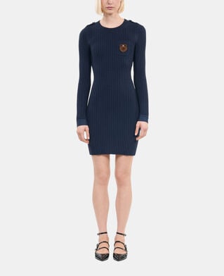 The Kooples WOMEN DARK BLUE navy blue knitted short dress 