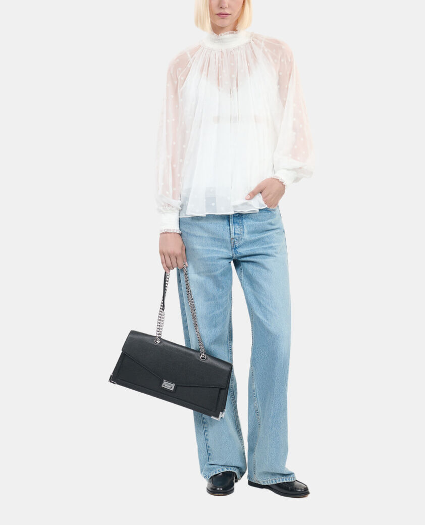 The Kooples MUJER ECRU top fruncidos blanco crudo