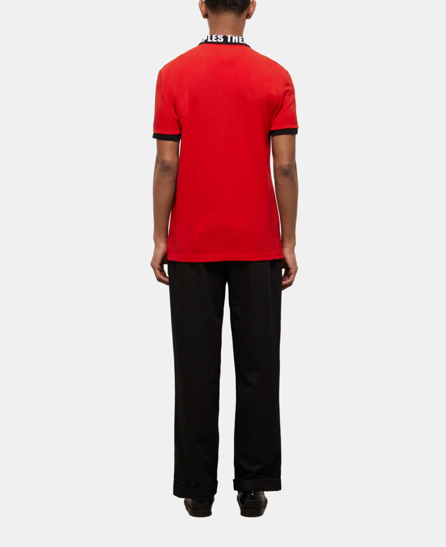 red logo polo shirt
