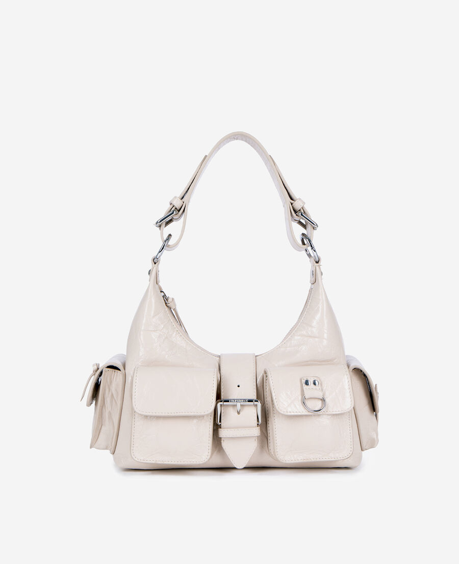 The Kooples F BEIGE amelia bag in beige cracked leather